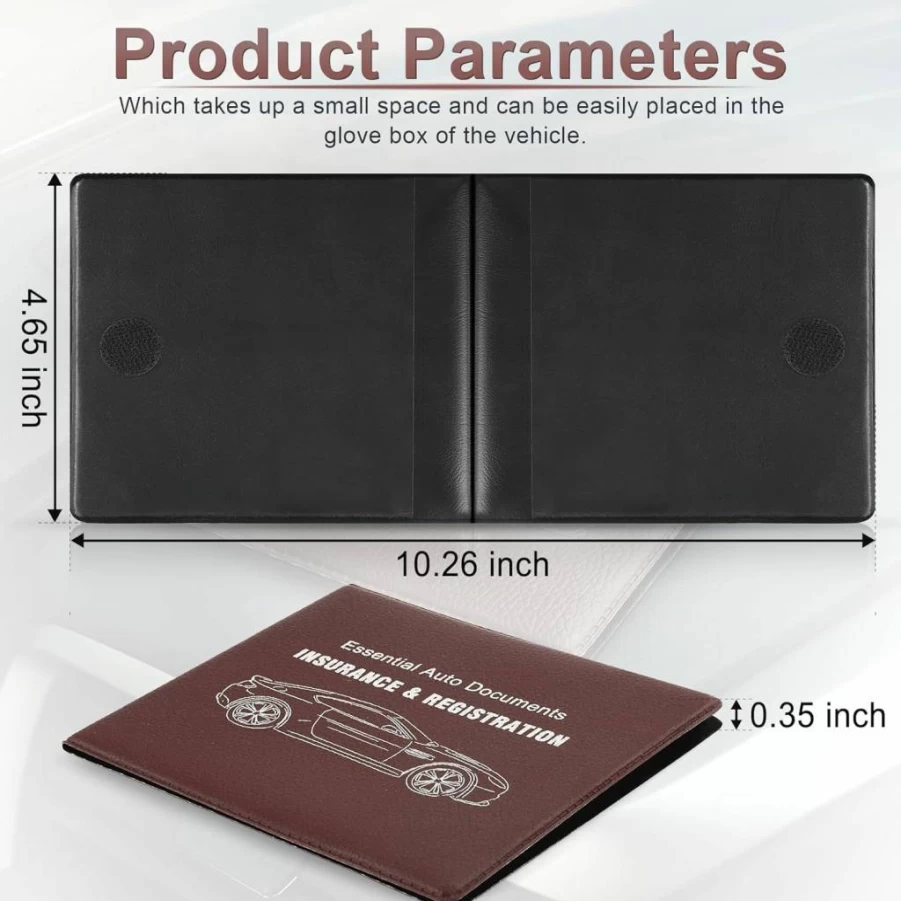 UYYE Car Document Organizer - 2 Pack Vehicle Registration and Insurance Card Holder, Glove Box Storage for License, Cards, and Auto Accessories