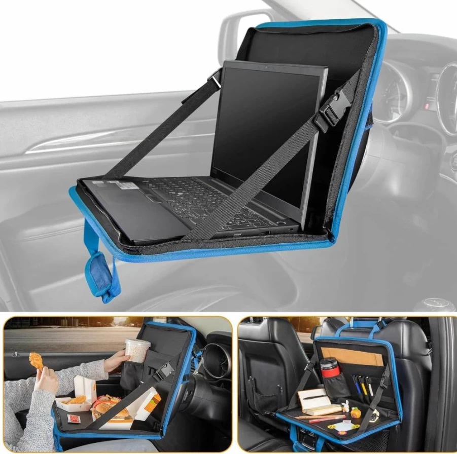 JOYTUTUS 3-in-1 Car Steering Wheel Tray - Portable Laptop Desk, Kids Eating Table & Organizer for Commuters, Office & Family Travel Accessories