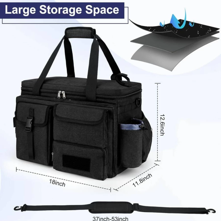 GDNasist Tactical Police Patrol Bag - Front Seat Car Organizer with MOLLE Webbing & Shoulder Strap for Law Enforcement Gear Storage