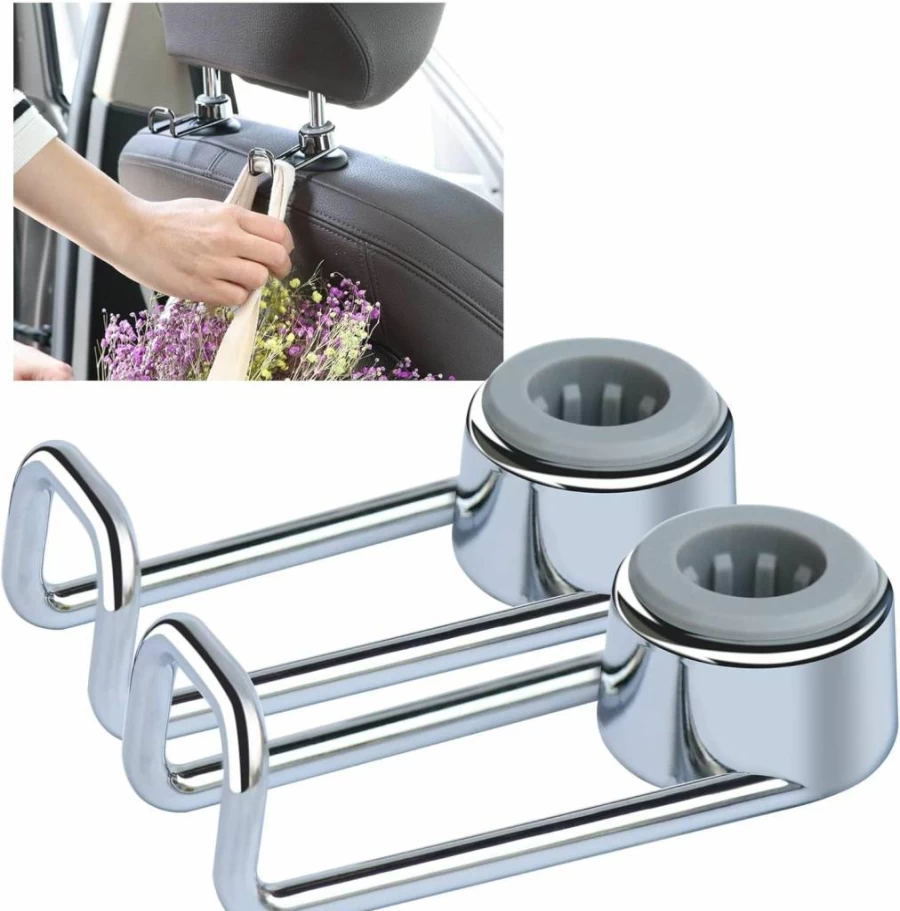Sentoto Multi-Functional Car Seat Hook - Heavy Duty Headrest Hanger for Purse, Bag & Grocery Storage, Organize Your Car & Say Goodbye to Messy Space, Durable Dark Gunmetal Travel Accessory