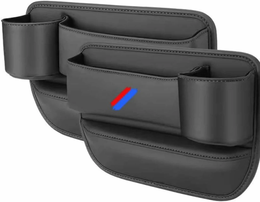 2 Pcs Universal Car Seat Gap Filler Organizer - Storage Box for BMW 1-7 Series & X1-X7 Models, Vehicle Crevice Accessories for Phones, Keys, Cards