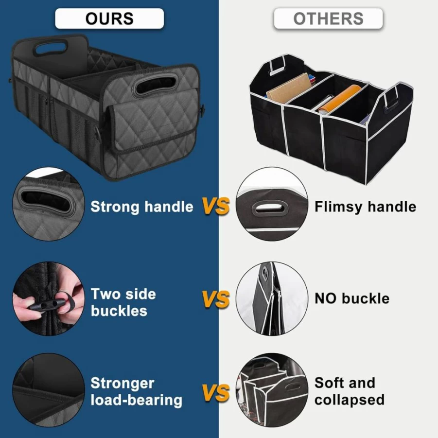 Deosk 50L Waterproof Car Trunk Organizer for SUV, Minivan, Truck - 6 Pocket Storage with Leopard Print - Durable Polyester Auto Accessory for Men & Women