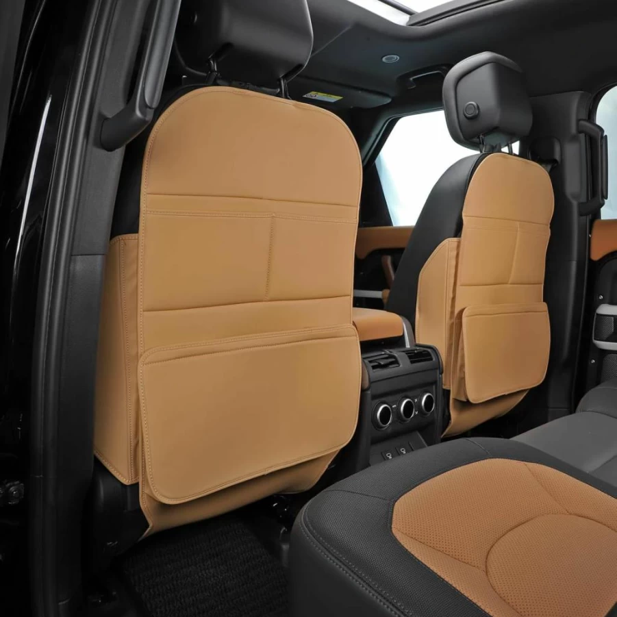 TAIKOO Car Seat Back Protector - 2PCS Black Kick Proof Covers for Child Safety, Durable & Easy Clean Backrest Guard for Vehicle Seats