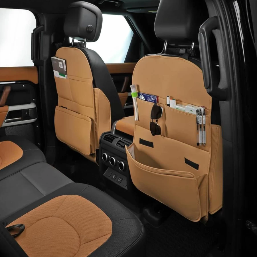 TAIKOO Car Seat Back Protector - 2PCS Black Kick Proof Covers for Child Safety, Durable & Easy Clean Backrest Guard for Vehicle Seats