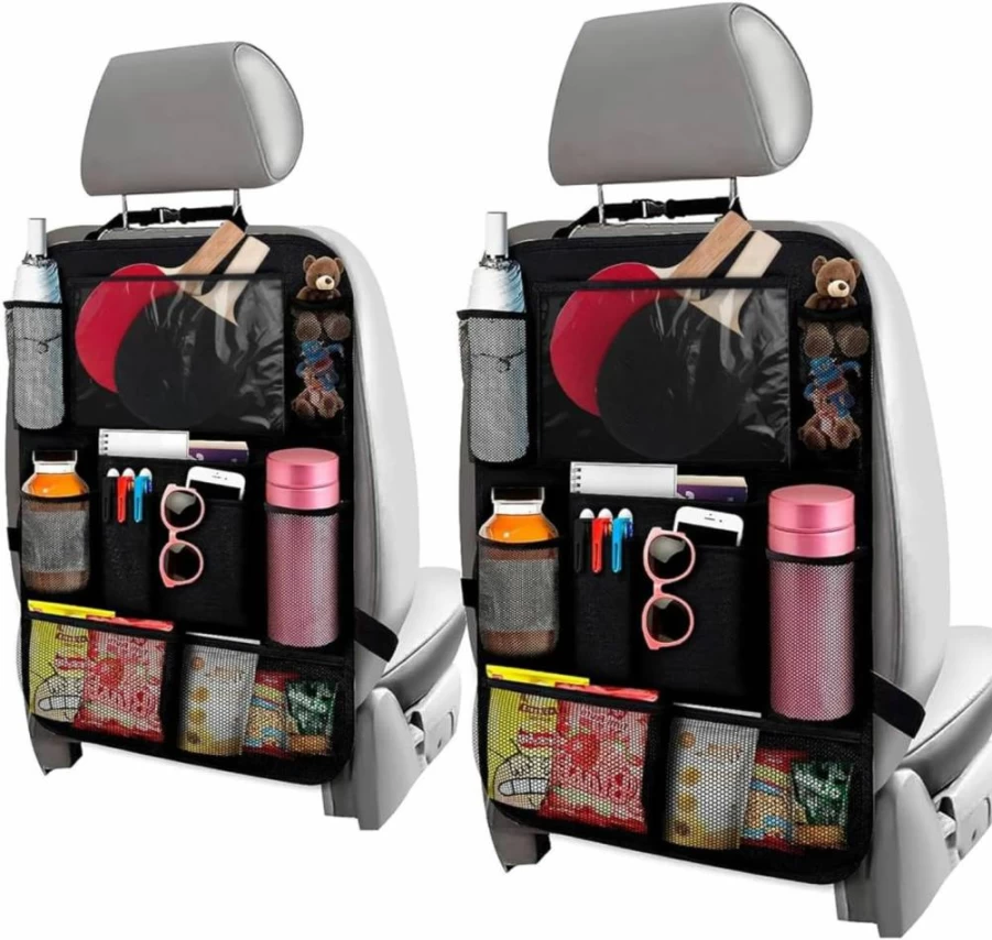 SVICHOCHKA 2 Pack Car Back Seat Organizer with 9 Pockets & Tablet Holder - Universal 23.4x16 Inch Durable Polyester Storage for Vehicles, Easy to Clean & Attach with Strong Straps