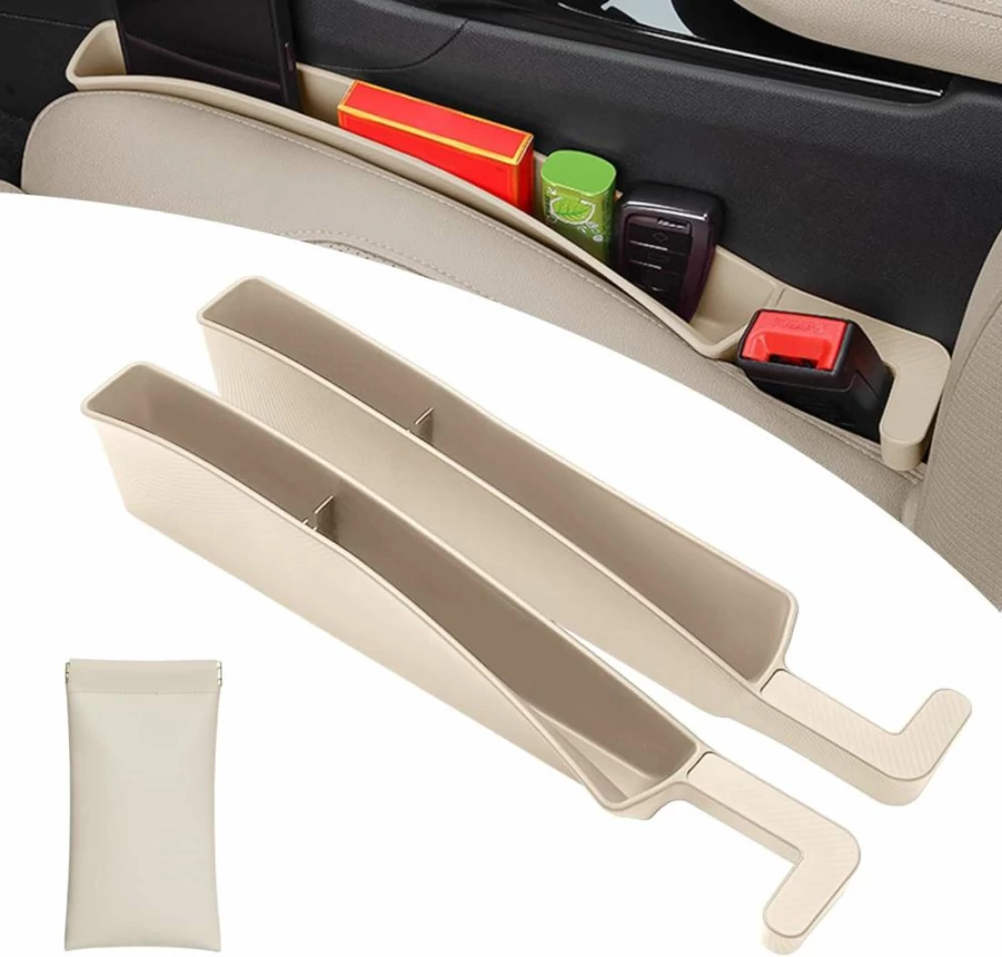 Pakanana 2-Pack Car Seat Gap Filler Organizer - Universal Fit for SUV, Sedan & Trunk, Black Automotive Interior Accessories