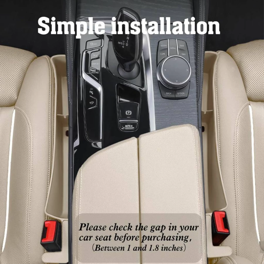 Pakanana 2-Pack Car Seat Gap Filler Organizer - Universal Fit for SUV, Sedan & Trunk, Black Automotive Interior Accessories