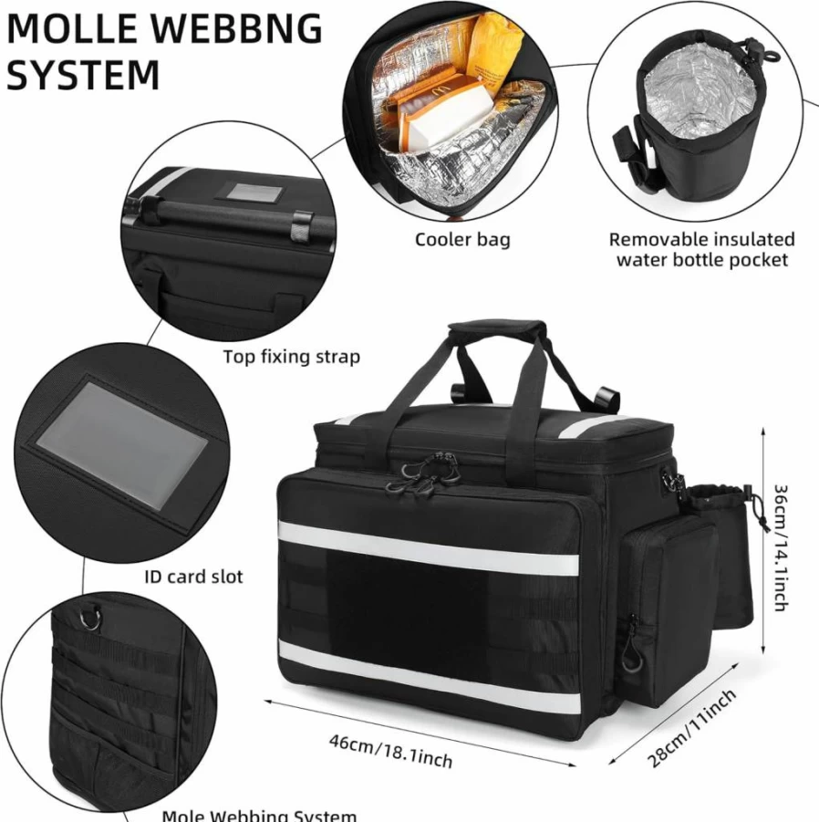 Ezgnuk Tactical Patrol Bag - Police Gear Organizer with MOLLE System, Cup Holders & 3-Way Carry for Car Truck Vehicle Seat, Law Enforcement Equipment