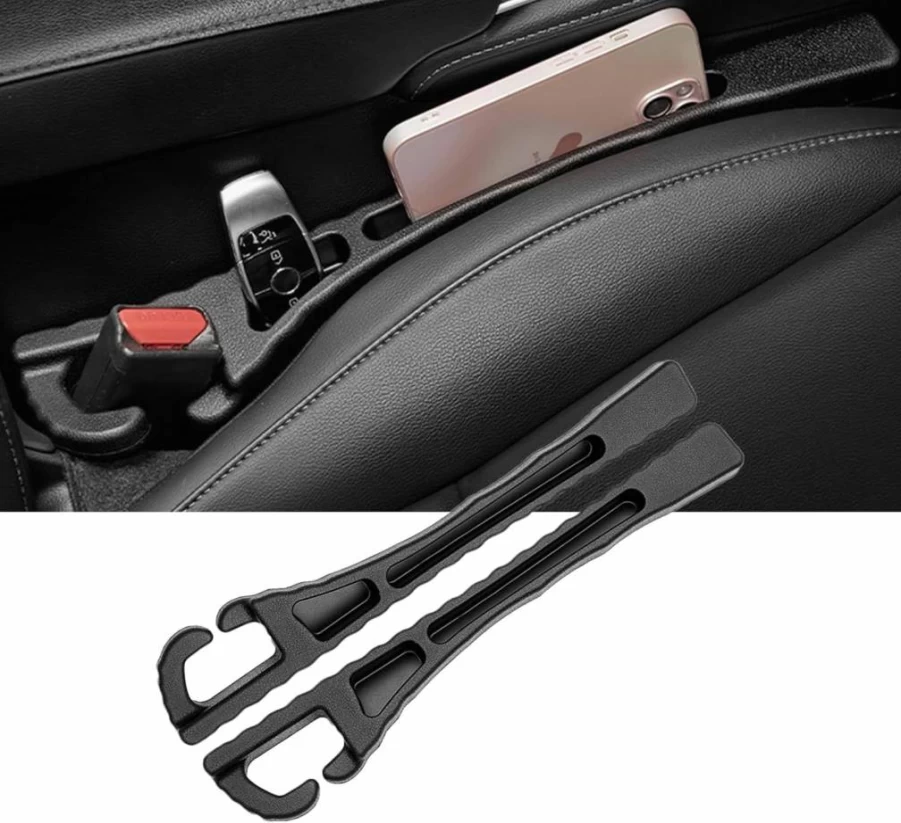 Pincuttee 2-Piece Universal Car Seat Gap Filler Organizer for SUV, Truck & Sedan - Black Storage Solution for Seat and Console Gaps