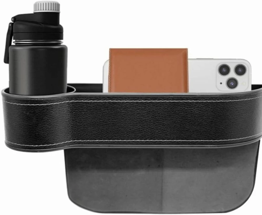 KINGALL 2 Pack Car Seat Gap Filler Organizer with Storage Tray - Front Seat Console Organizer for Phones, Keys & Essentials
