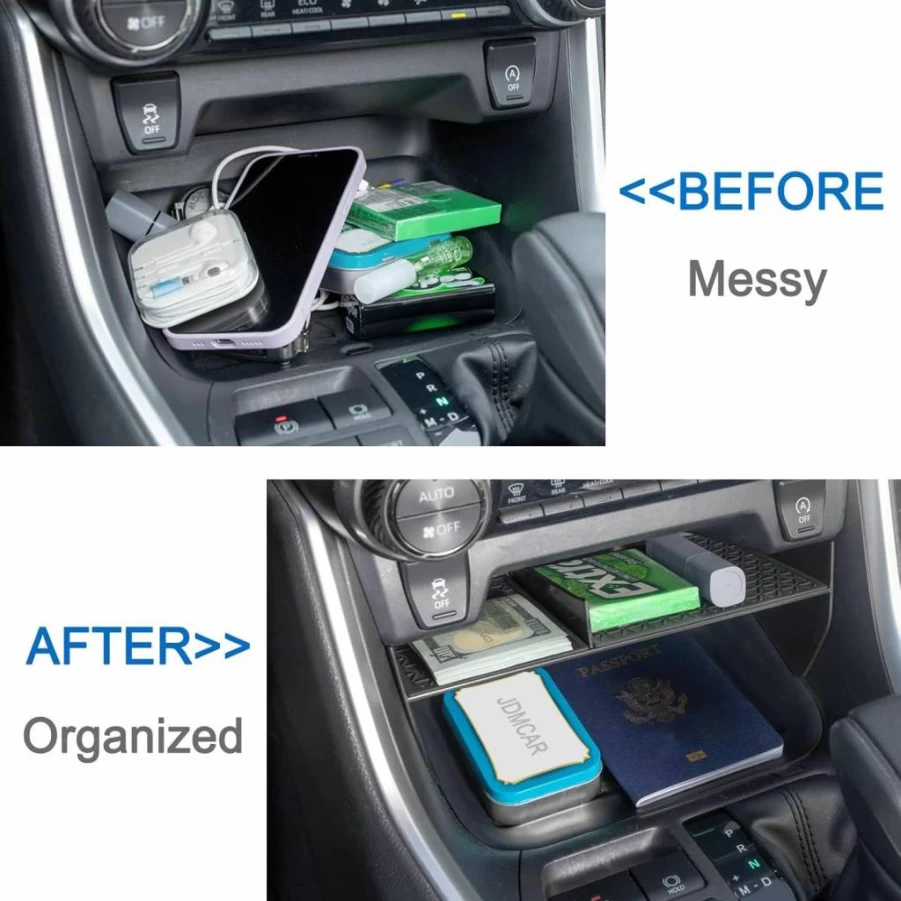 JDMcar ABS Center Console Organizer Tray for Toyota RAV4 2019-2025 & RAV4 Prime 2021-2025 - Gear Shift Secondary Storage Box