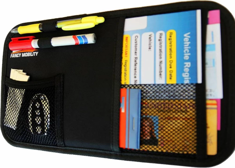 Fancy Mobility Car Sun Visor Organizer - Vehicle Document Holder for Registration & Insurance - SUV, Truck Accessories - Essential Road Trip Gift for Drivers with Free Ebook