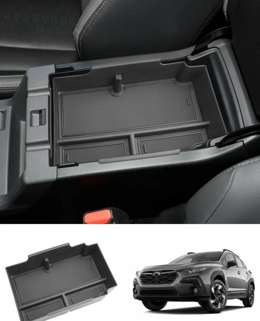 Coleya 2-Layer Center Console Organizer Tray for 2024-2025 Subaru Crosstrek & Impreza | Premium ABS Plastic Armrest Storage Accessory (Fits All Trims)