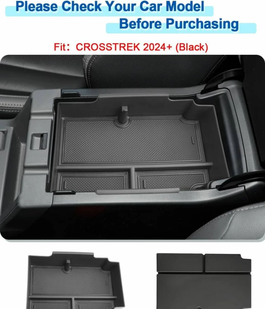 Coleya 2-Layer Center Console Organizer Tray for 2024-2025 Subaru Crosstrek & Impreza | Premium ABS Plastic Armrest Storage Accessory (Fits All Trims)