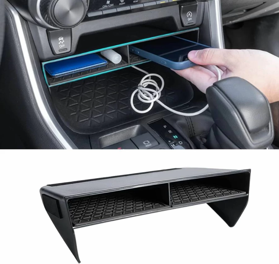 JDMCAR Center Console Organizer Tray for Toyota RAV4 (2019-2025) & RAV4 Prime - Enhanced Storage Box with Larger Dividers & Slots