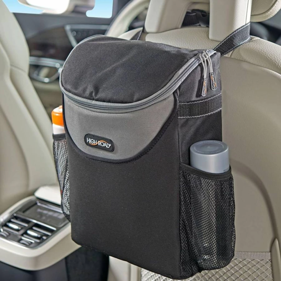 High Road Insulated Car Cooler Bag - Soft-Sided Travel Cooler for Hot & Cold Food, Drinks with Storage Pockets & Bottle Holders for SUV, Truck, Van