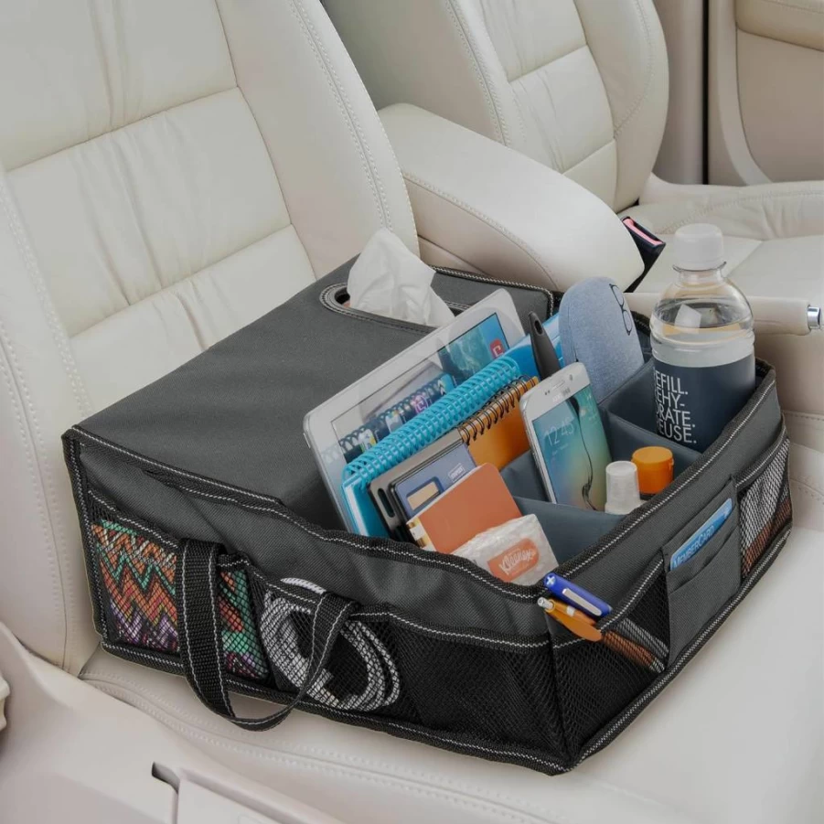 High Road Car Seat Organizer - Front Seat Storage with File Holders, Cup Dividers & Office Compartments for Passenger Side