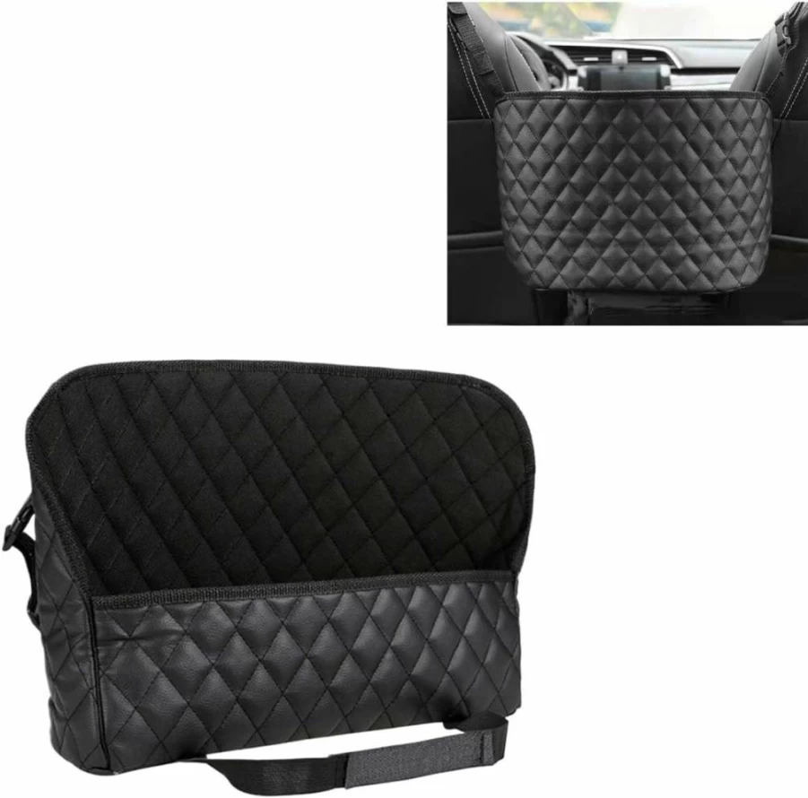 LHDOS Car Seat Gap Organizer - Universal Leather Storage Pocket for Handbags, Phones & Accessories, Backseat Barrier for Kids/Pets, Front Seat Console Holder