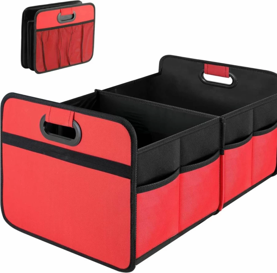 Coforder Premium PU Leather Car Seat Gap Organizer - 2-Side Storage Box with Cup Holders for Interior Essentials