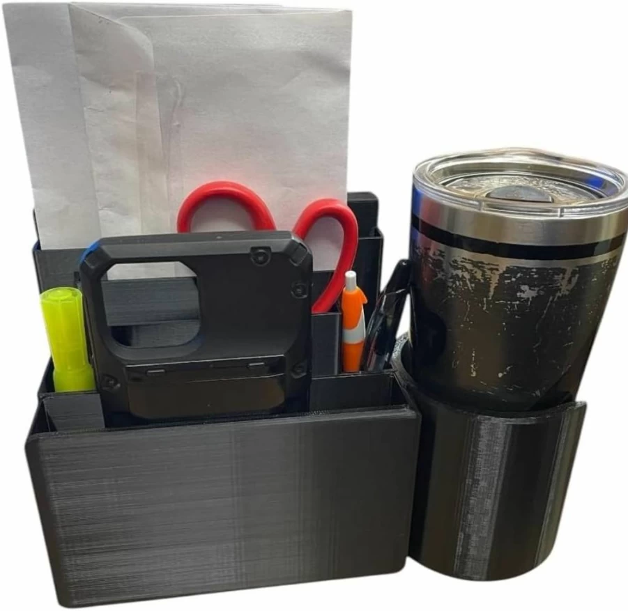 USPS Mail Truck Organizer & Cup Holder – Detachable Car Accessory with Scanner Clip, Pen Holders, and Mail Compartments for Postal Workers