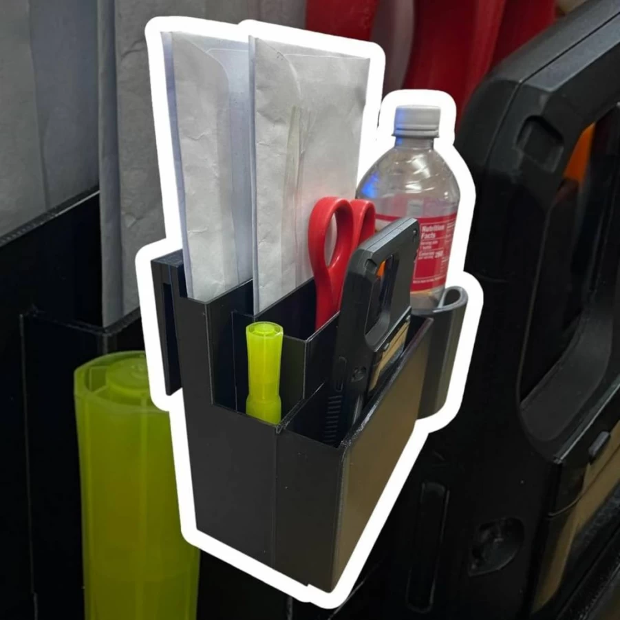 USPS Mail Truck Organizer & Cup Holder – Detachable Car Accessory with Scanner Clip, Pen Holders, and Mail Compartments for Postal Workers
