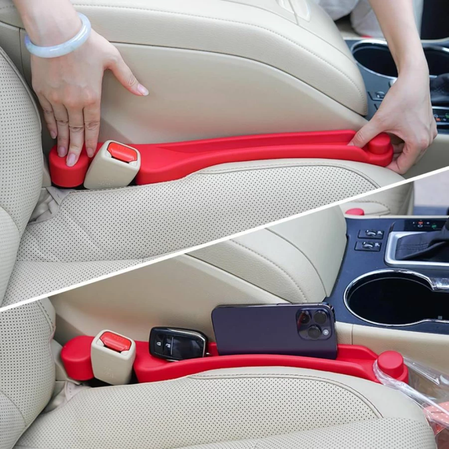 Givifive 3-in-1 Car Seat Gap Filler Set of 2 - Universal Soft Foam Organizer with Hook for SUV/Truck, Stops Items Falling Between Seats & Console