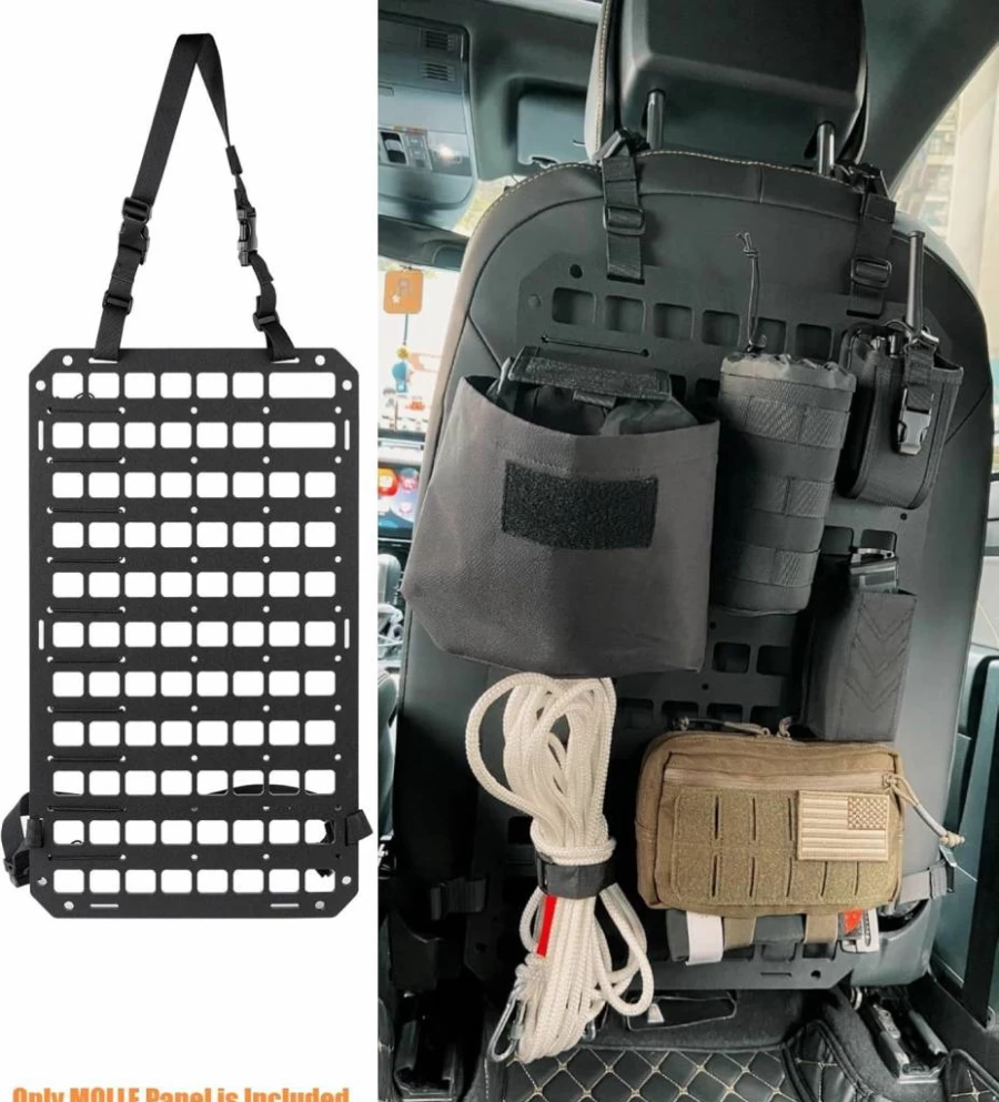 TACNEX Tactical Car Visor MOLLE Panel - Universal Vehicle Organizer for EDC Gear, Tools & Accessories | Durable Modular Storage Rack for Truck & Auto Interior