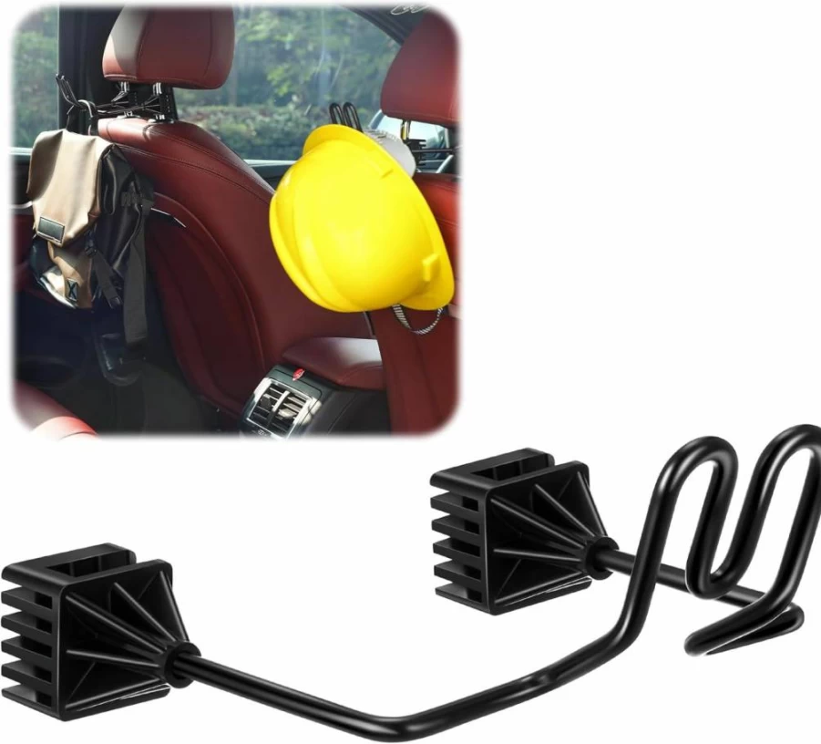 Feekoon 2 Pack Hard Hat Holder for Car Seat - Truck & SUV Accessories, Cap Shape Protector, Seat Back Organizer for Hats, Clothes, and Gear