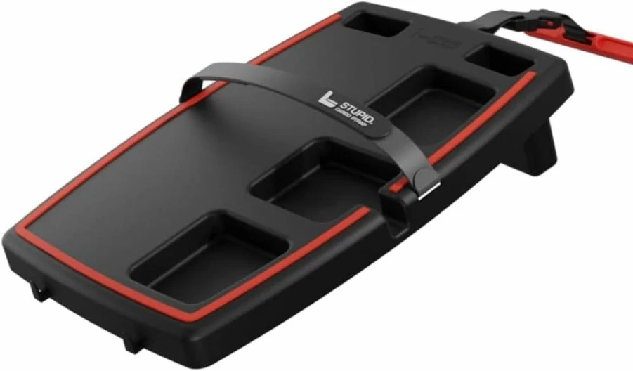 STUPID Car Tray Organizer - Dark Moon Universal Car Seat Desk with 2 Elastic Straps & Quick-Release Anchor for Mobile Office & Storage