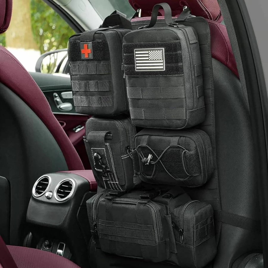 STOLCA Universal Tactical MOLLE Seat Back Organizer - 5-Size Multi-Pocket Storage Bag for Vehicle & Truck Accessories