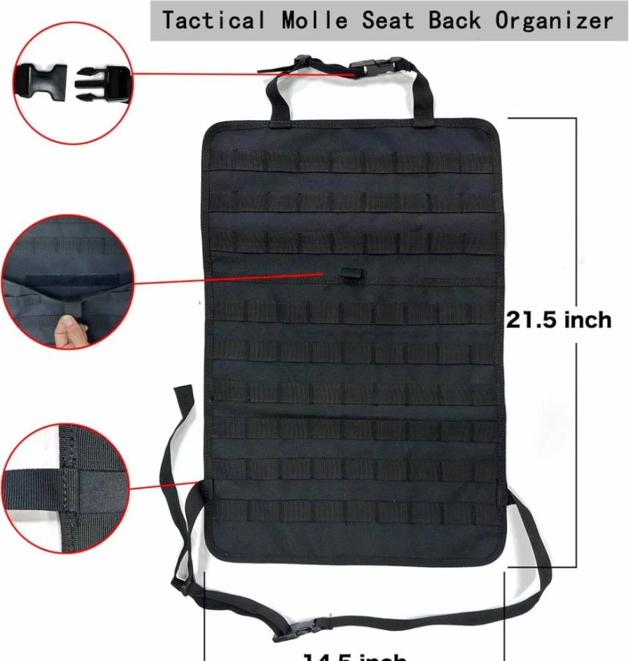 STOLCA Universal Tactical MOLLE Seat Back Organizer - 5-Size Multi-Pocket Storage Bag for Vehicle & Truck Accessories