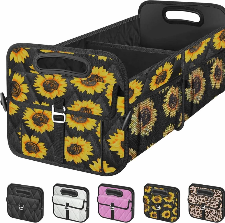 Olosar Collapsible Trunk Organizer - Portable Car Storage for SUV, Van, Sedan | Foldable Auto Accessories for Men & Women | Beige