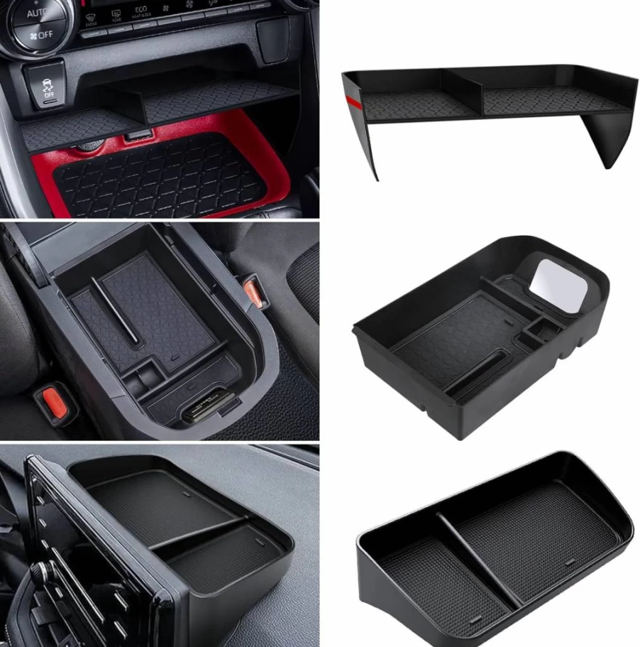DIAMOOKY Center Console Organizer for Toyota RAV4 2019-2025 - Custom Armrest Storage Box & Dash Tray Set (3-Piece) - Excludes 10.5" Multimedia Display Models