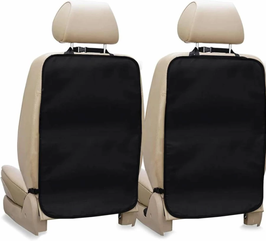 EcoNour Waterproof Back Seat Protector for Kids - 2 Pack Kick Mats with Storage Pockets, Durable Car Seat Cover to Prevent Dirt, Mud & Scratches, Vehicle Travel Accessories