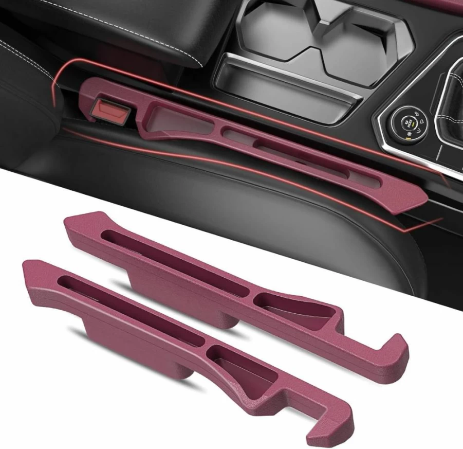 DDTPDE 2-Pack Car Seat Gap Filler with Organizer & Phone Holder - Universal Fit for Cars, Trucks & SUVs (Black)