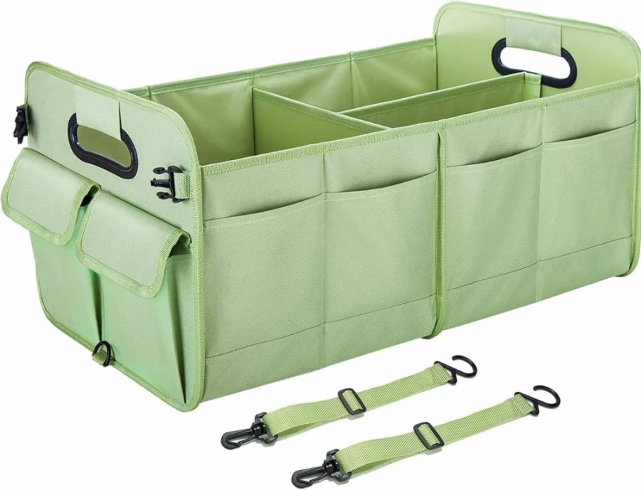 Titiyiof 70L Collapsible Trunk Organizer for SUV & Car - Anti-Slide Sturdy Storage for Groceries, Accessories, Gift (Fruit Green)