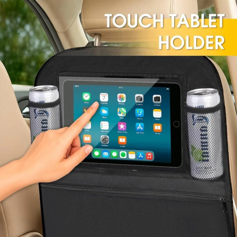 QuiHeat 2 Pack Waterproof Backseat Car Organizer with Storage Pockets, Universal Leather Seat Protector for Kids, Multifunctional Auto Travel Accessories