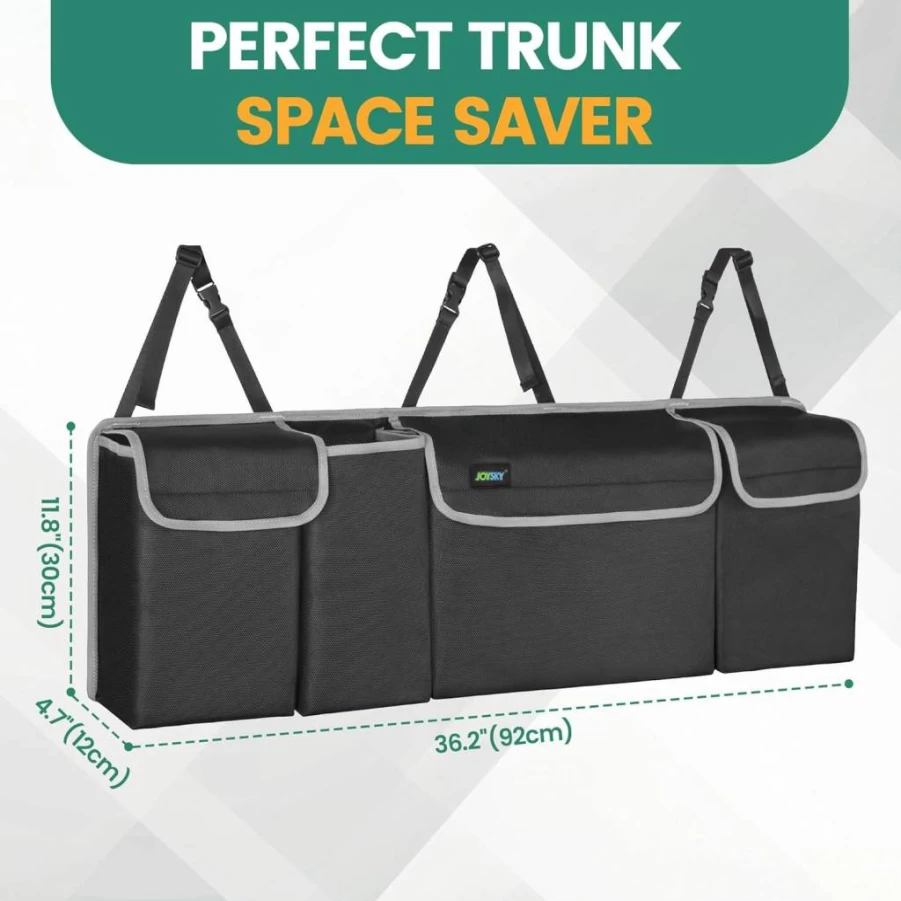 JOYSKY Car Backseat Organizer - Large Capacity Hanging Trunk Storage for SUV, Space-Saving Vehicle Accessories
